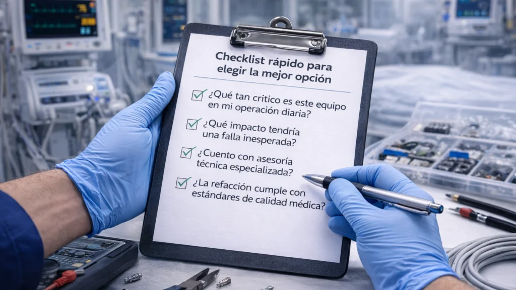 Checklist mantenimiento médico