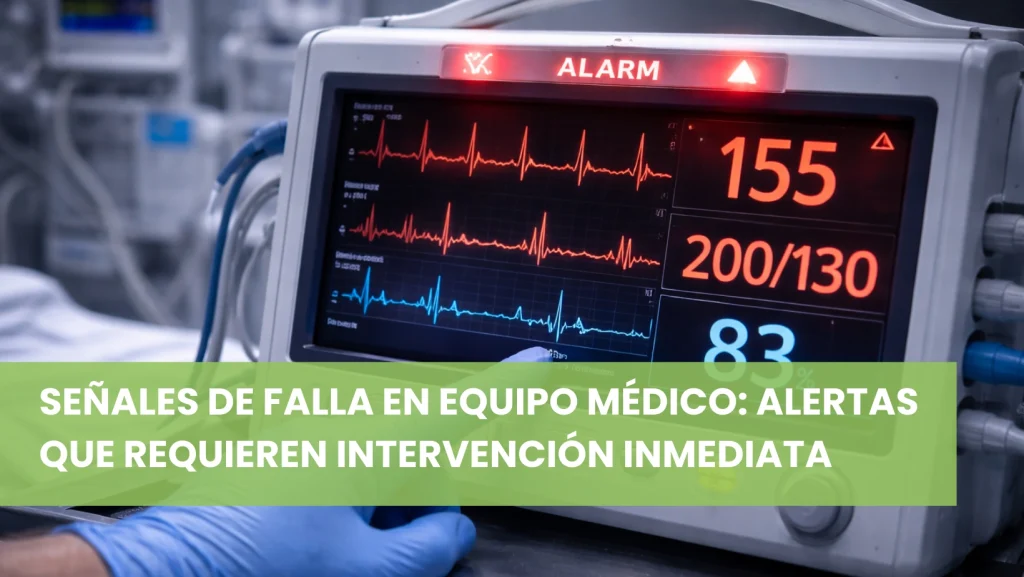 Señales de falla en equipo médico