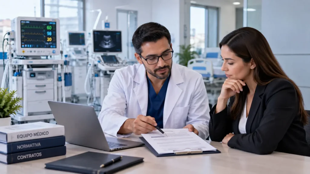 Revisión de contrato y condiciones antes de contratar renta de equipo médico